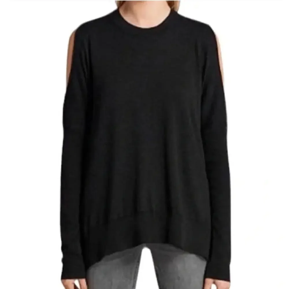 AllSaints Reya Jumper Dark Gray Sweater Cold Shoulder‎ Large Designer Casual